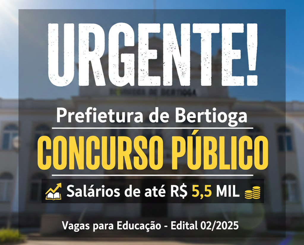 URGENTE! Prefeitura de Bertioga Abre Concurso Público com Salários de até R$ 5,5 Mil para a Educação